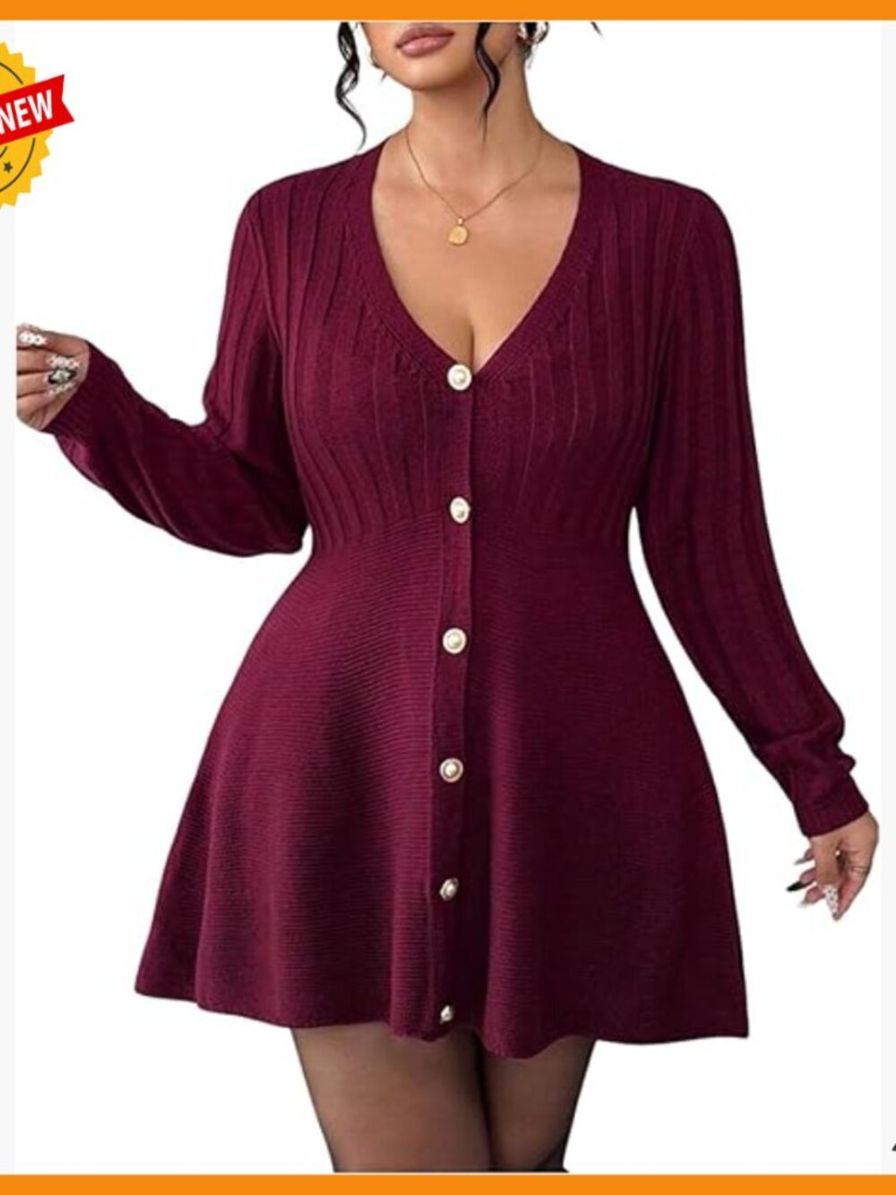 Plus Size Peplum Cardigan Dressy Casual Deep V Neck Long Sleeve Knit Sweater